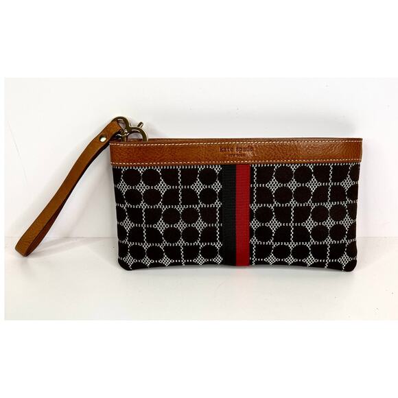 Kate Spade Zippered Wallet Wristlet Clutch Chrissy Classic Noel Chocolate NWT - Picture 2 of 9